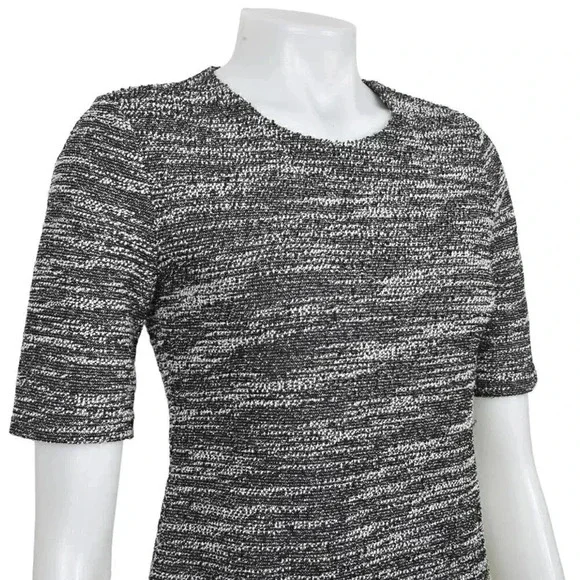 Banana  Republic Boucle Sheath Dress Size 6 Petite Black White - Picture 5 of 13